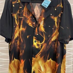 Flame Print Men's Shirt